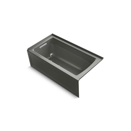 KOHLER Bath Tub, 60 in L, 32 in W, Thunder Grey, Acrylic 1123-LA-58